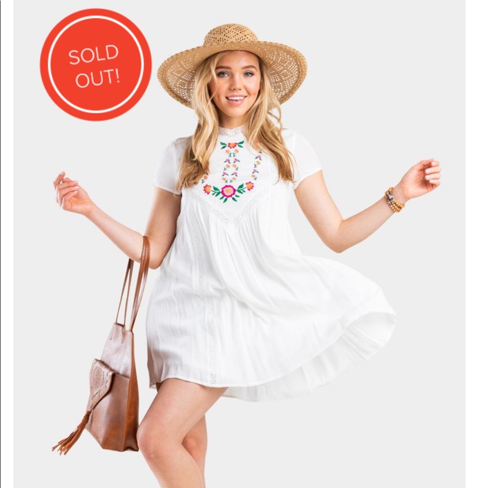Lainey Embroidered Shift Dress